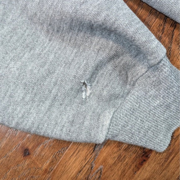 Vintage Levis Raglan Sweatshirt XL 24x24 Heather Gray Tricolor Logo Patch - Picture 4 of 13